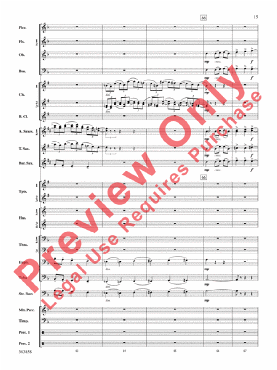 Fantasia on the Alleluia Hymn Concert Band scores gallery preview page 16