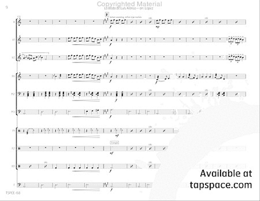 La Boda de Luis Alonso Percussion Ensemble scores gallery preview page 13