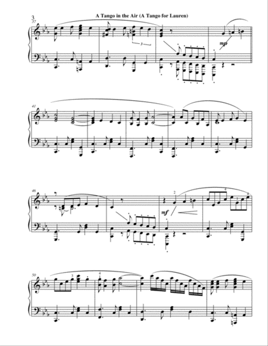 A Tango in the Air (A Tango for Lauren), piano solo Piano Solo scores gallery preview page 4