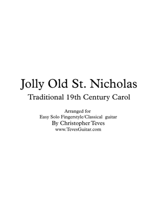 Book cover for Jolly Old St Nicholas for easy solo fingerstyle guitar