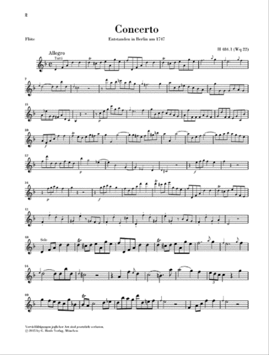 Flute Concerto in D minor Flute Solo scores gallery preview page 4
