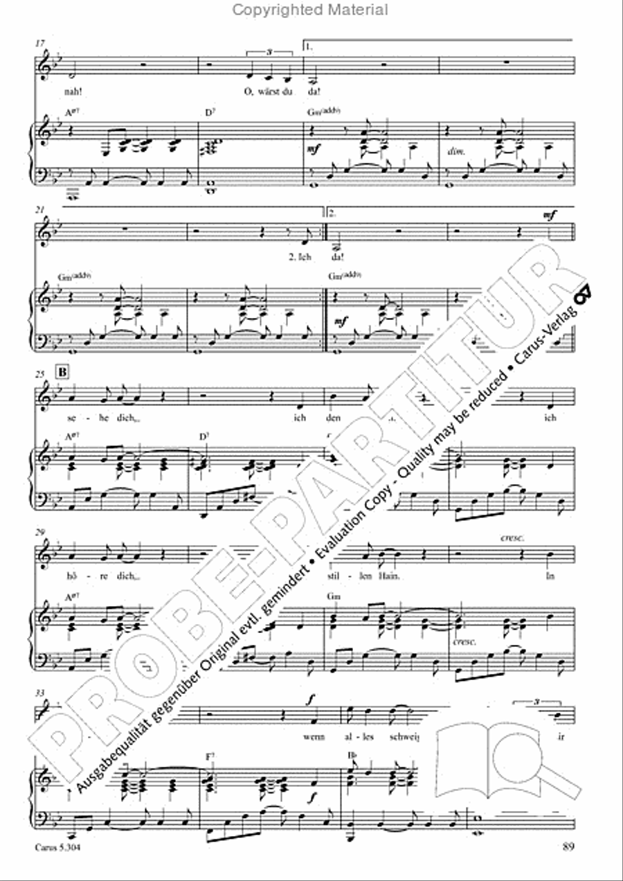Schindler: Rosenzeit. Ein Liederzyklus uber die Liebe. Chansons fur Singstimme und Klavier Piano scores gallery preview page 90