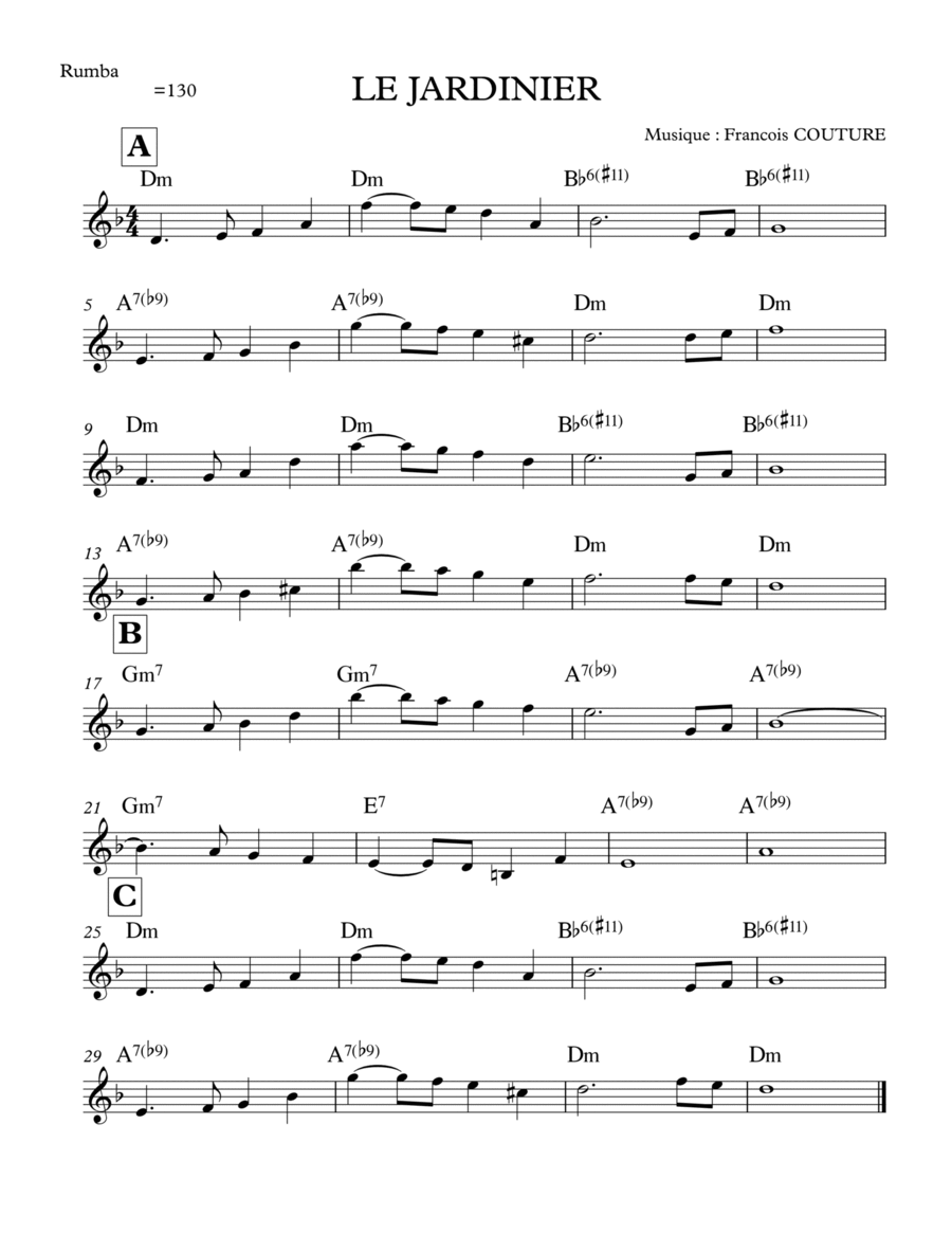 LE JARDINIER Piano scores gallery preview page 1