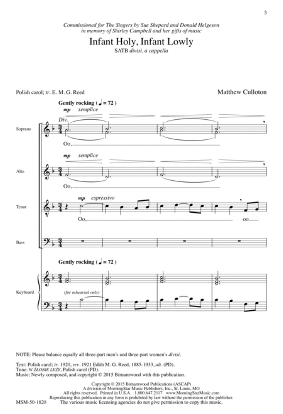 Infant Holy, Infant Lowly Divisi scores gallery preview page 2