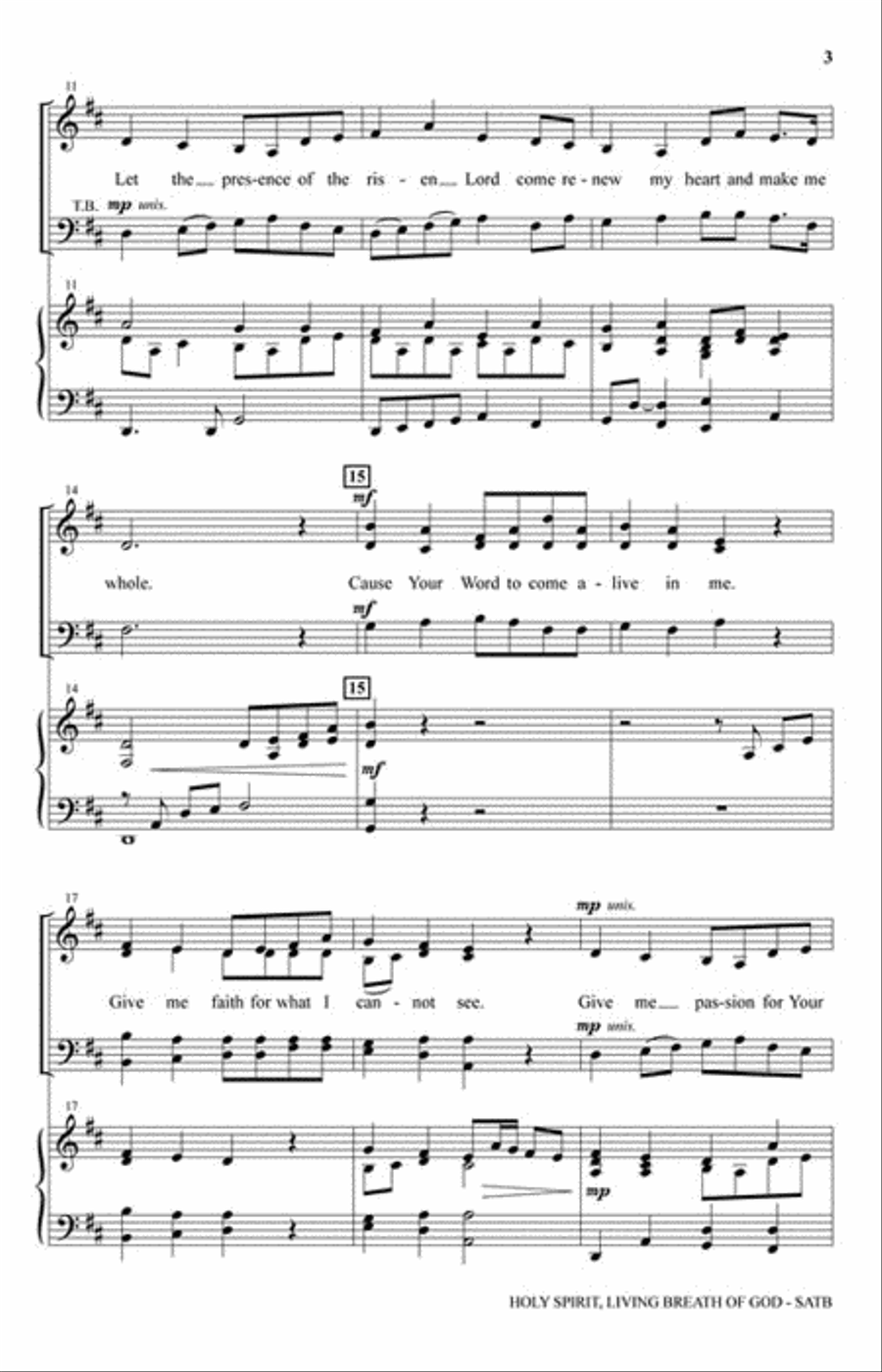 Holy Spirit, Living Breath of God 4-Part scores gallery preview page 3