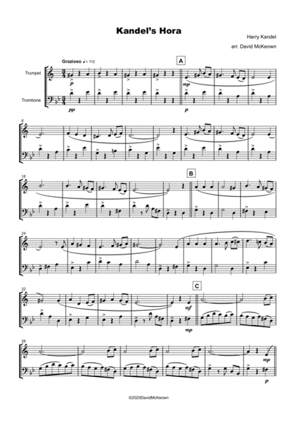 Kandel's Hora, Klezmer tune for Trumpet and Trombone Duet