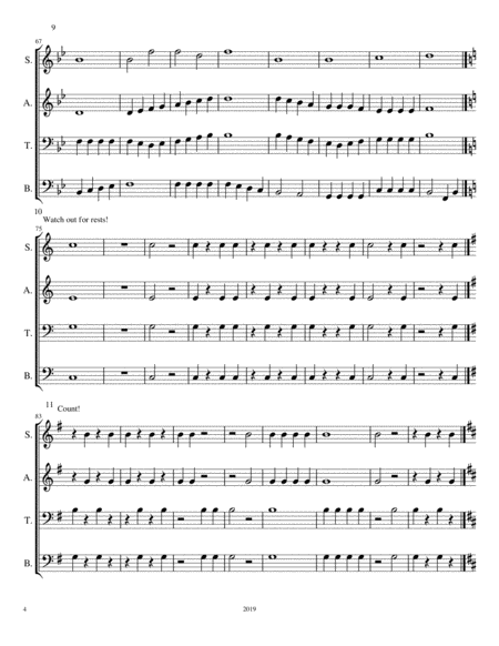 Sight Singing 4-Part SATB Chorale Practice
