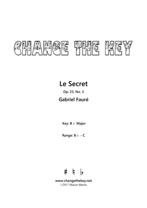 Book cover for Le Secret - Bb Major