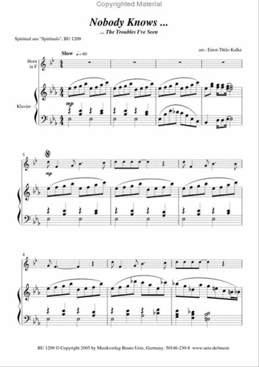 Three Spirituals Horn scores gallery preview page 2