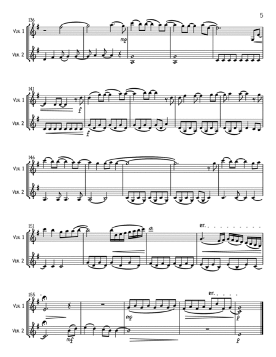 A Million Dreams String Duet scores gallery preview page 5