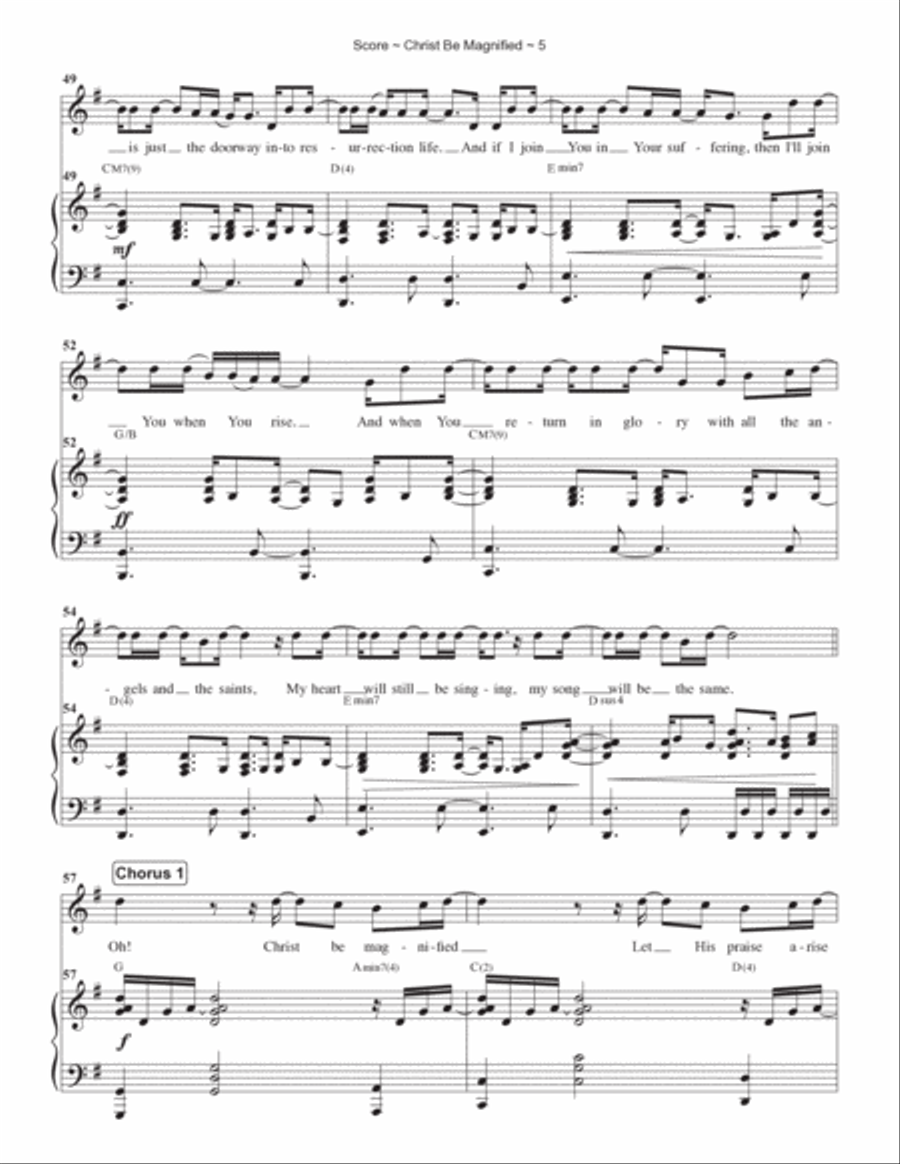 Christ Be Magnified Christ Be Magnified Piano, Vocal, Guitar scores gallery preview page 6