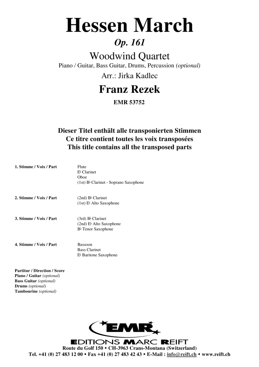 Hessen March Hessen March Woodwind Quartet scores gallery preview page 1