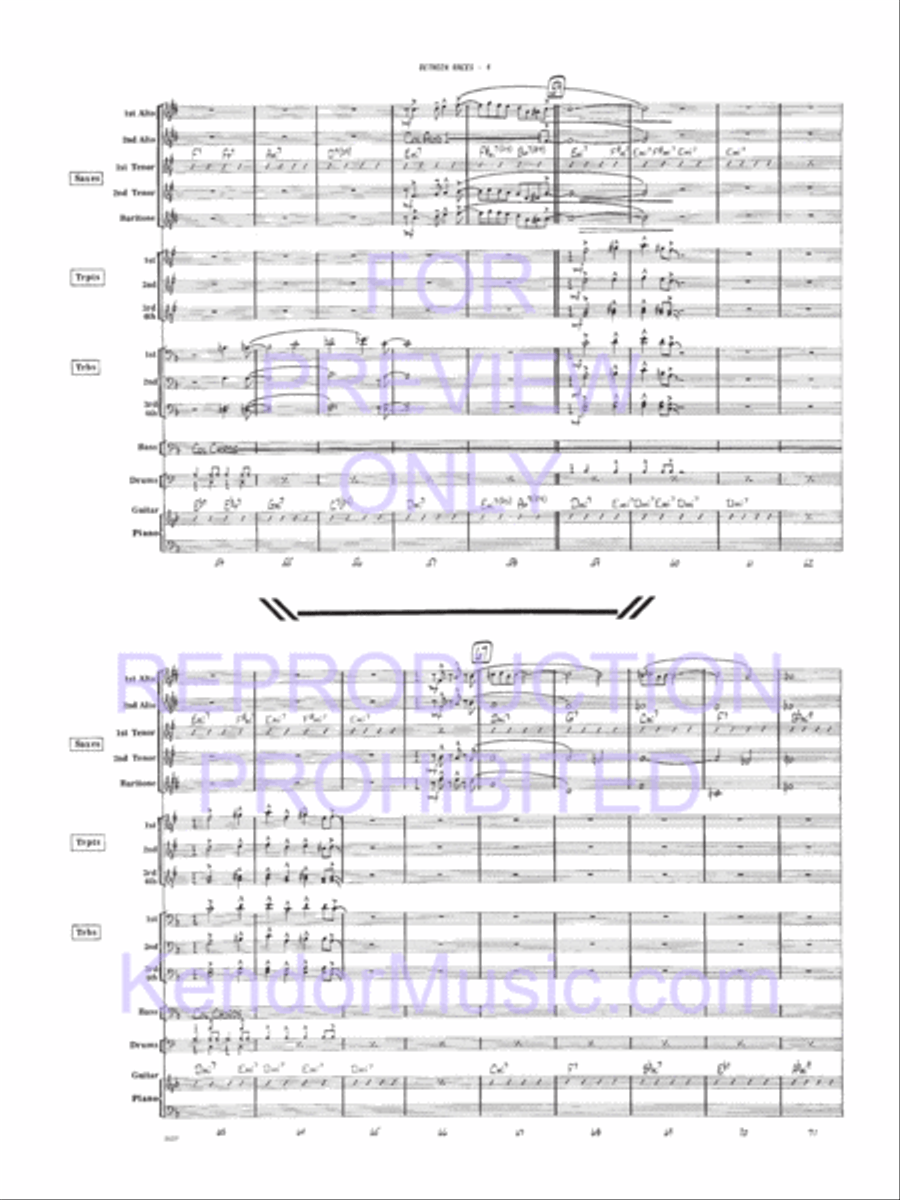Between Races Jazz Ensemble scores gallery preview page 14