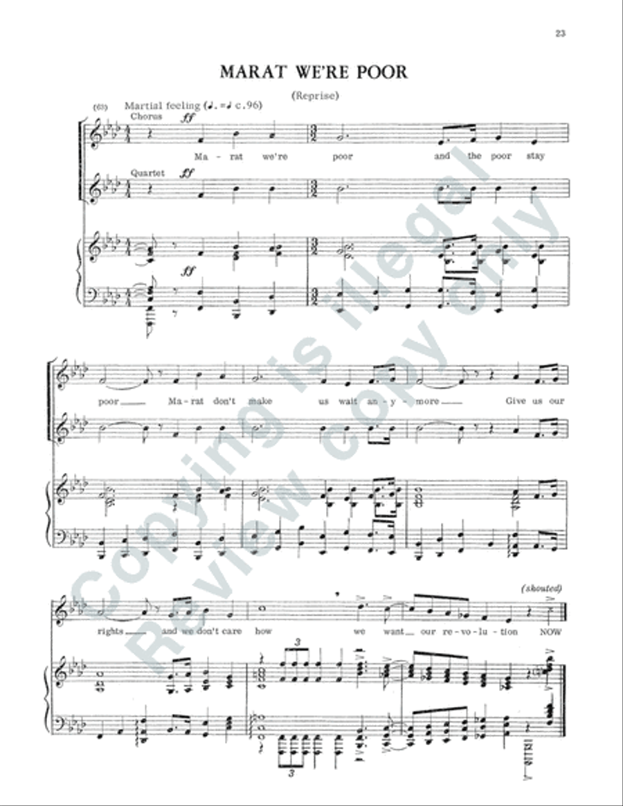 The persecution and assassination of Jean-Paul Marat as performed by the inmates of the Asylum of Charenton under the direction of the Marquis de Sade (Vocal Score) 4-Part scores gallery preview page 13