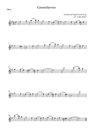 Greensleeves for Oboe Solo (E Minor)
