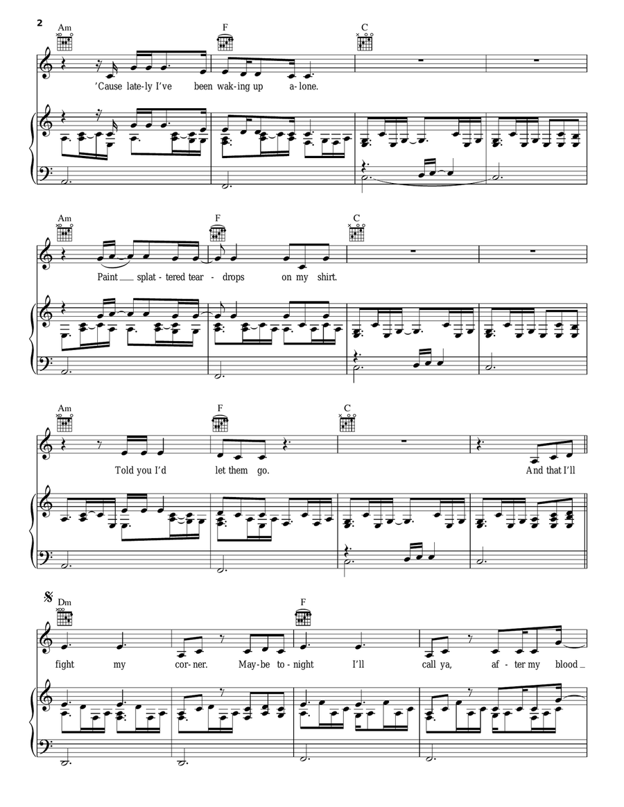 Give Me Love Give Me Love Piano, Vocal, Guitar scores gallery preview page 2