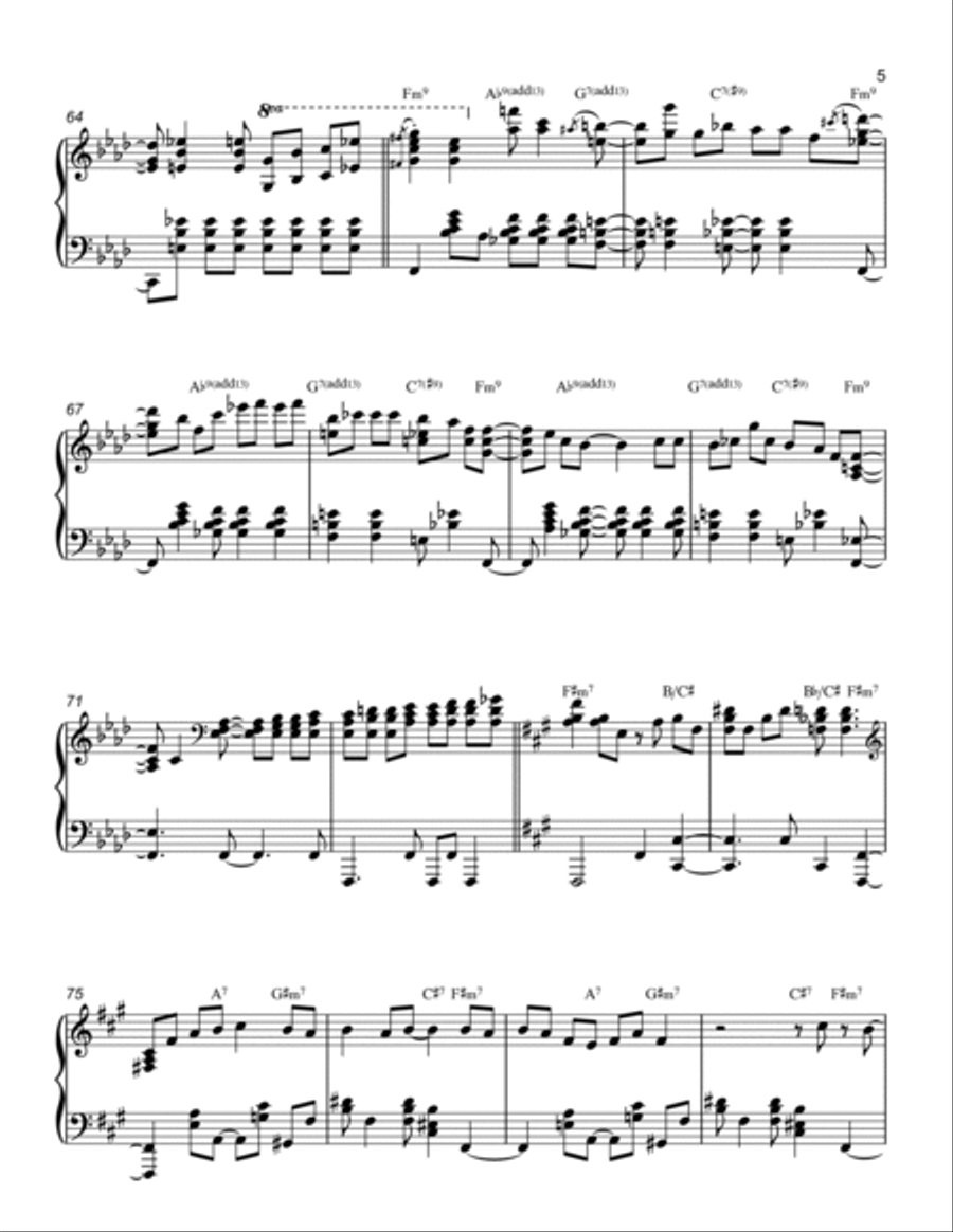 I'm Only Thinking Of Him Piano Solo scores gallery preview page 5