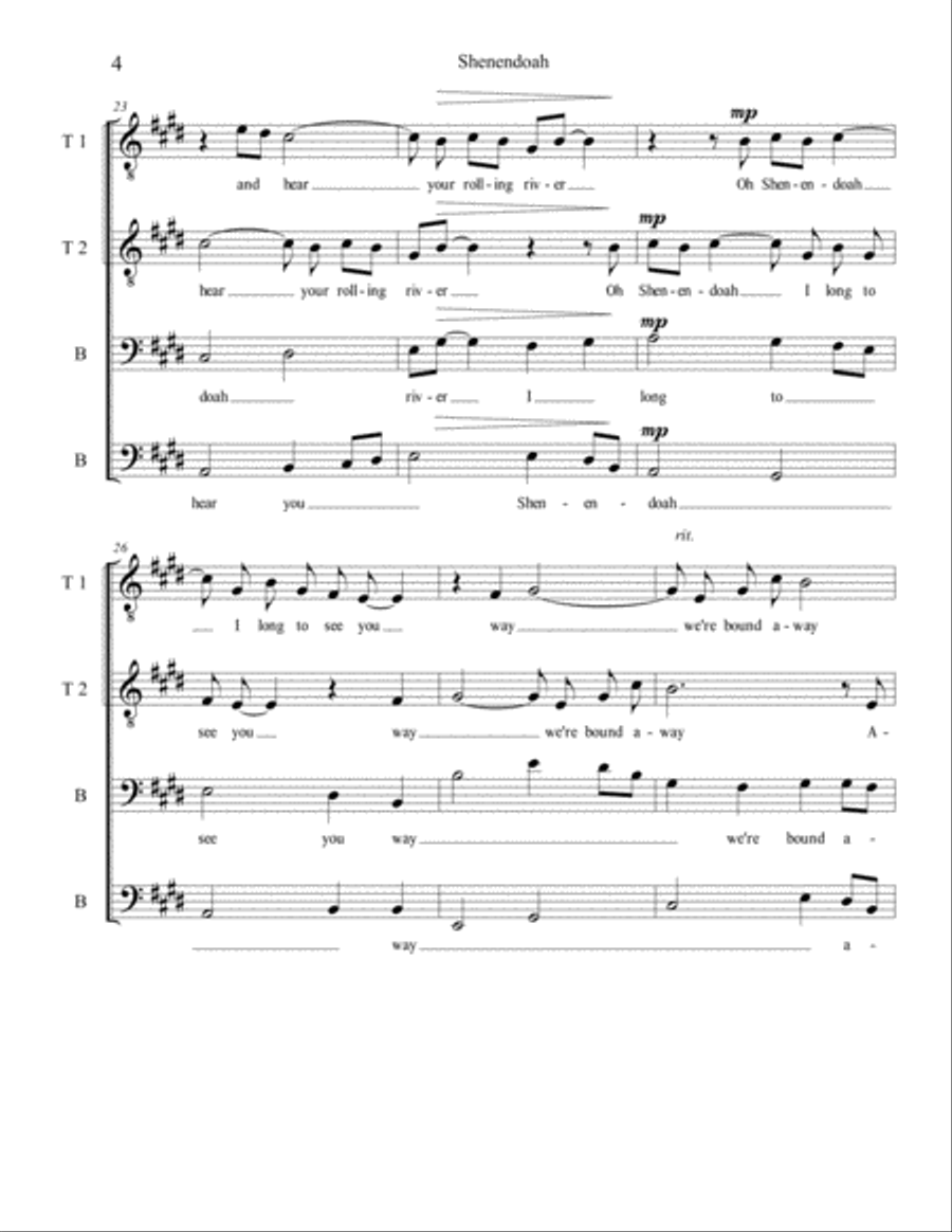 Shenendoah / Loch Lomond TTBB scores gallery preview page 4