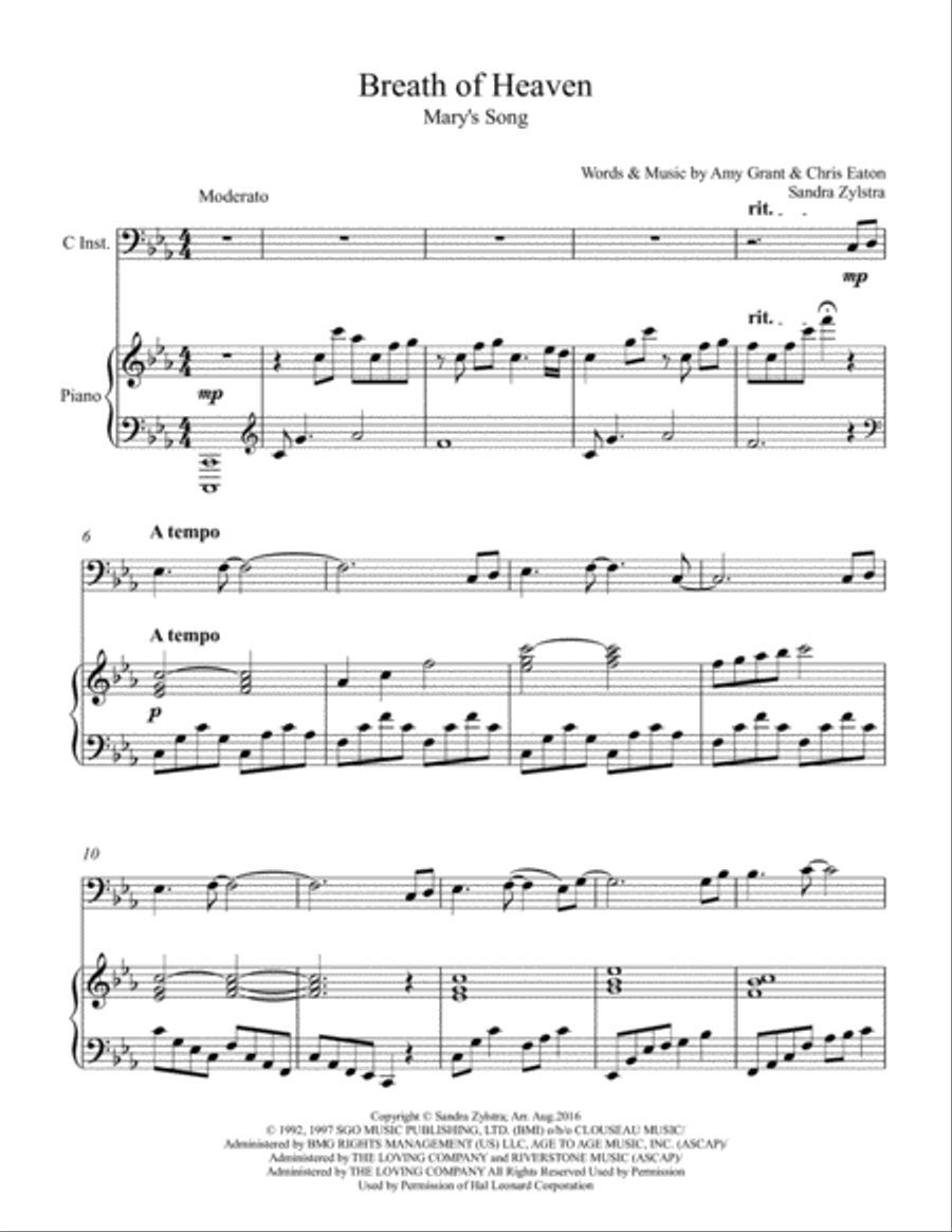 Breath Of Heaven (Mary's Song) Euphonium scores gallery preview page 2