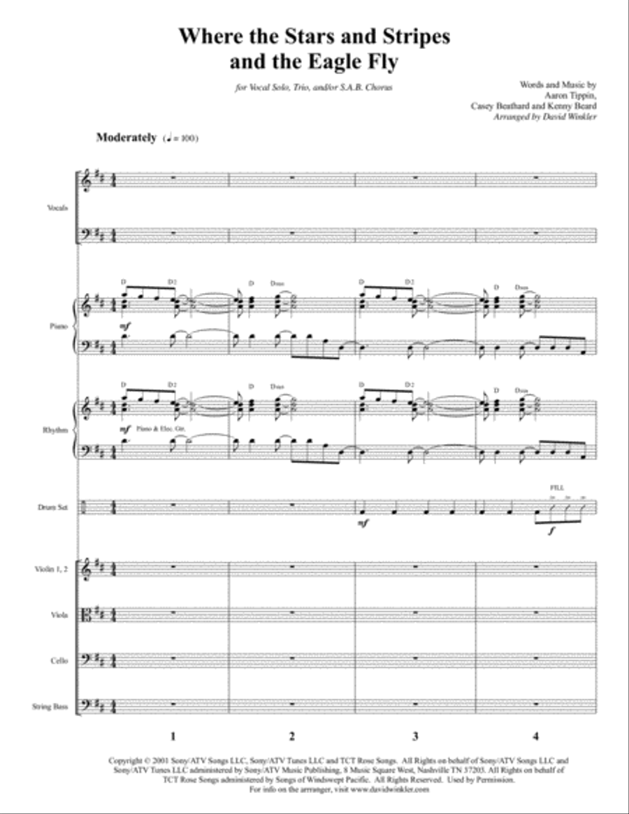 Where The Stars And Stripes And The Eagle Fly Small Ensemble scores gallery preview page 2
