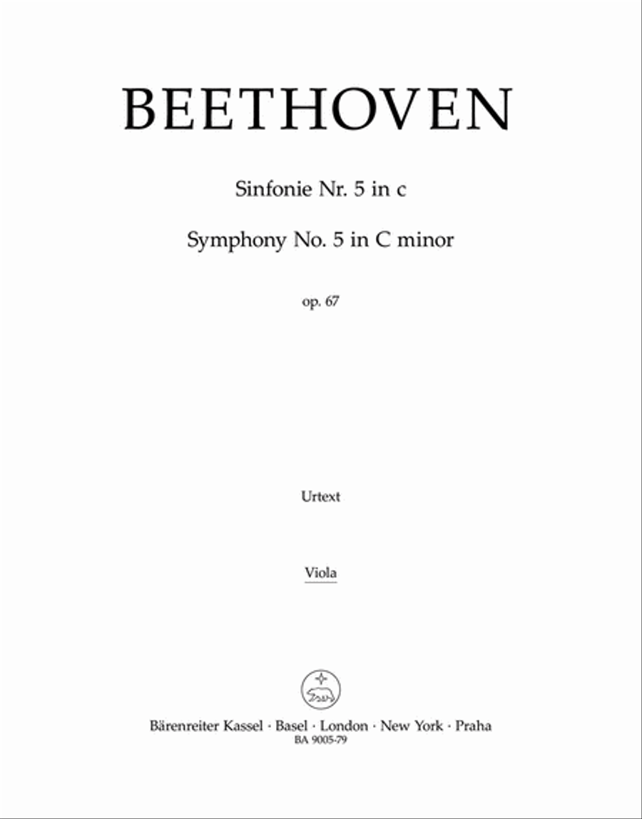 Symphony, No. 5 c minor, Op. 67 Viola scores gallery preview page 1