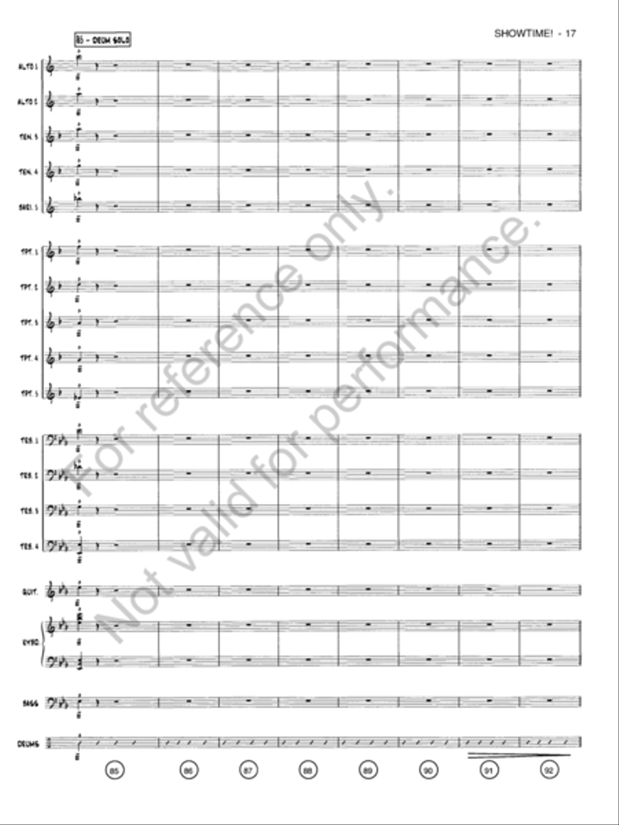 Showtime! Showtime! Jazz Ensemble scores gallery preview page 16