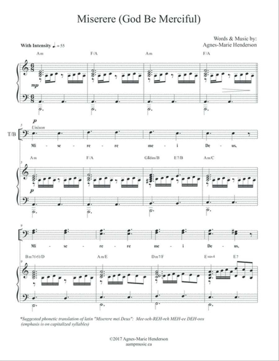 Miserere (God Be Merciful) 4-Part scores gallery preview page 2