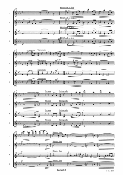 Flute Lament for flute quartet, based on the Mary Oliver poem Lead image number null