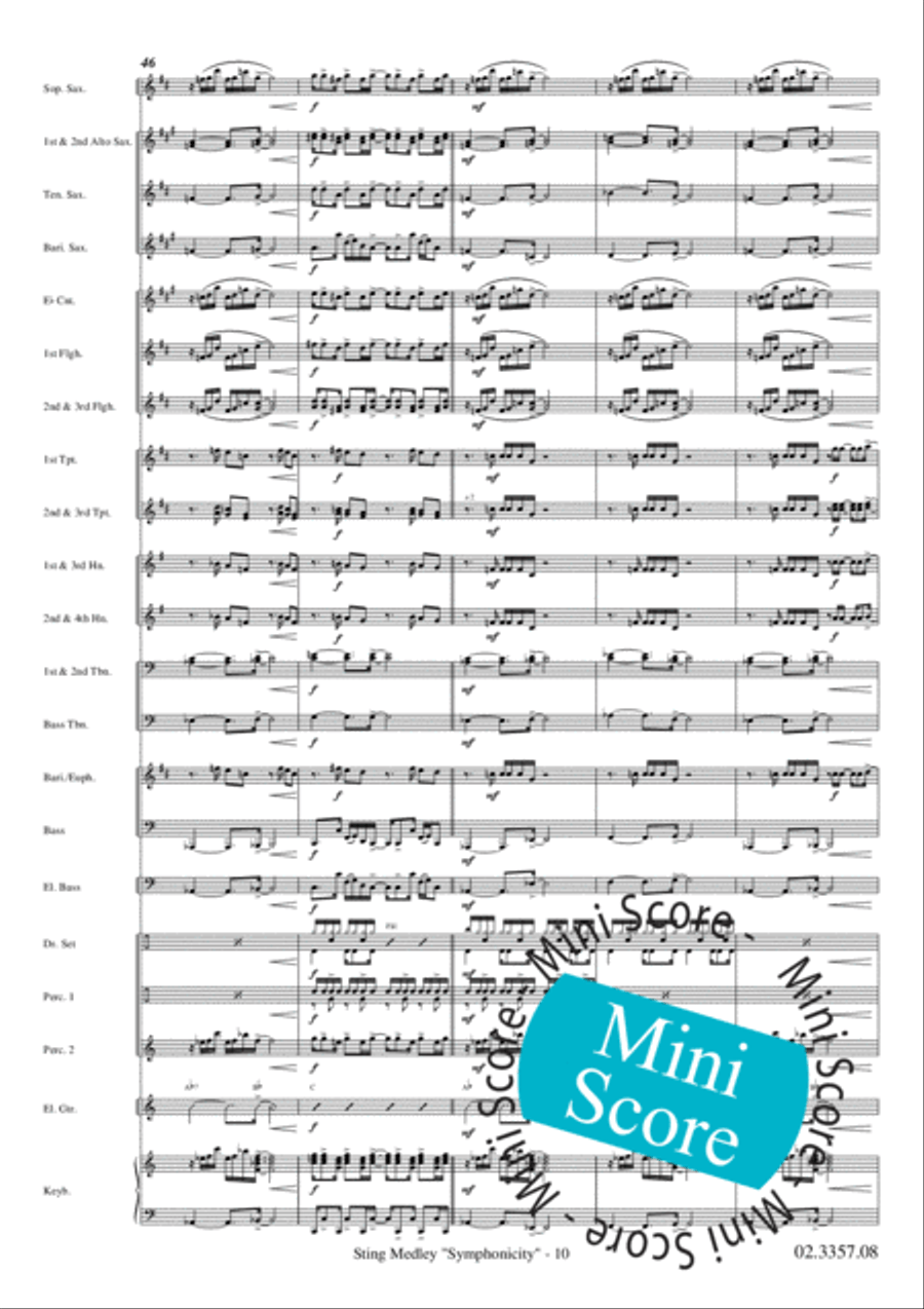 Sting Medley Sting Medley Fanfare Band scores gallery preview page 14