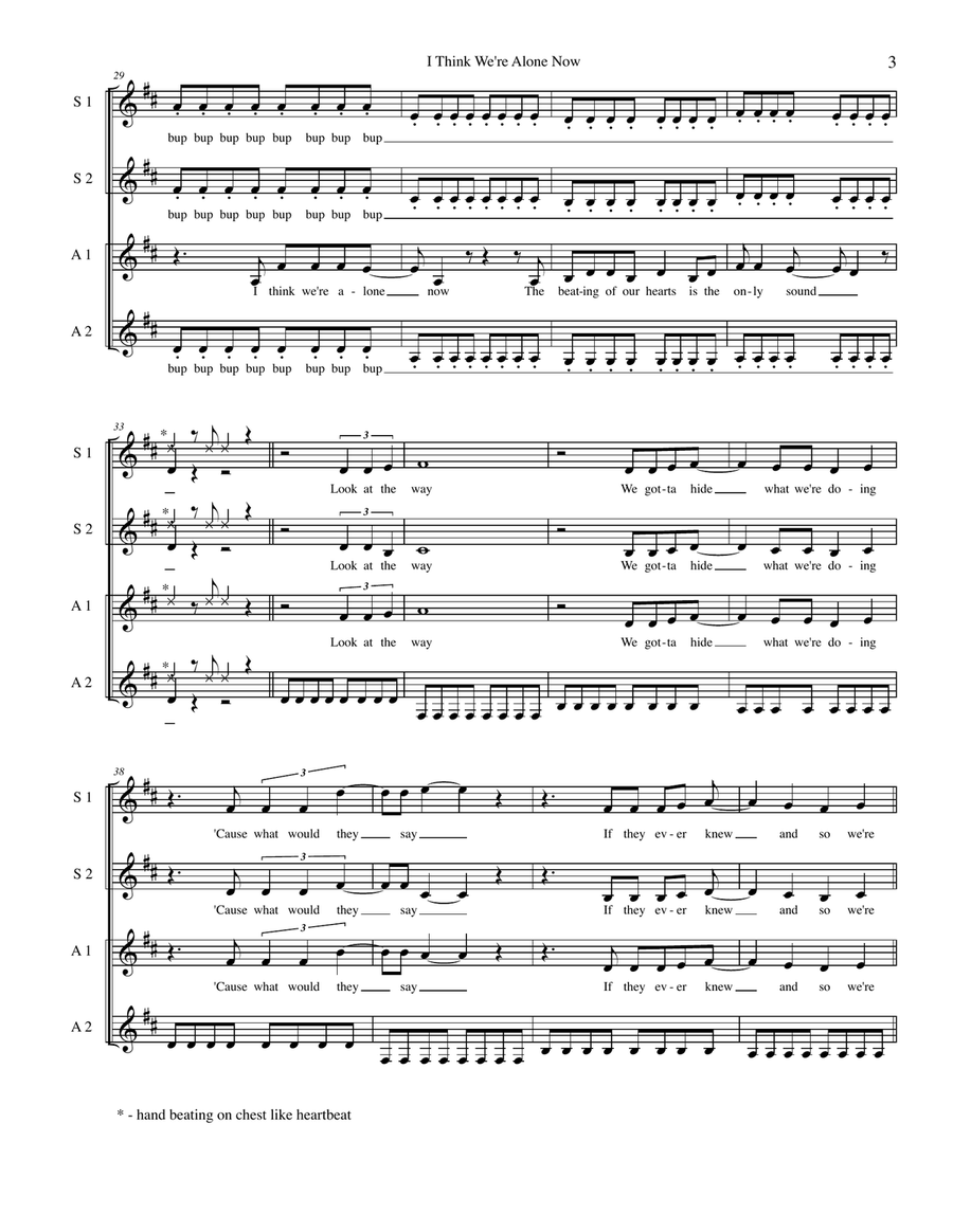 I Think We're Alone Now SSA scores gallery preview page 3