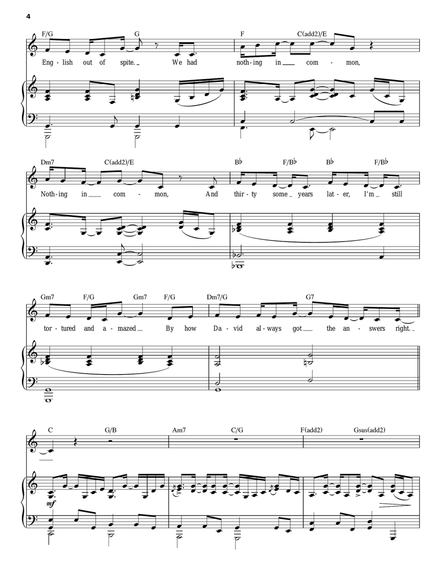 Nothing In Common (from Wearing Someone Else's Clothes) Piano, Vocal scores gallery preview page 4