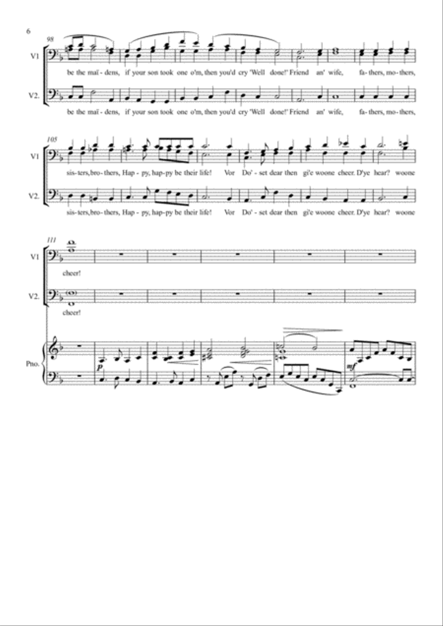 William Barnes Suite - 5. Praise o' Dorset 4-Part scores gallery preview page 6