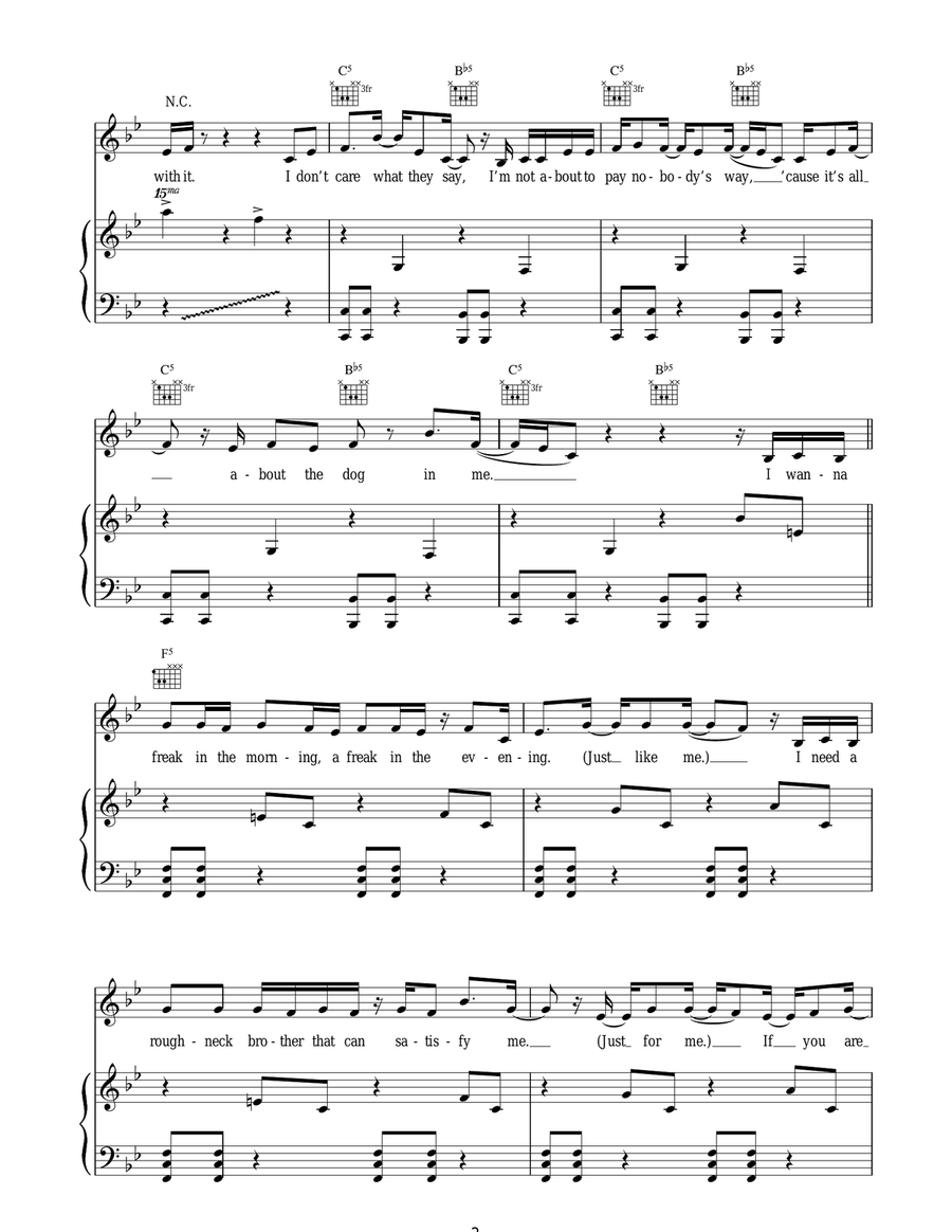 Freak Like Me Piano, Vocal scores gallery preview page 2