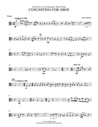 Book cover for Concertino for Oboe: Viola