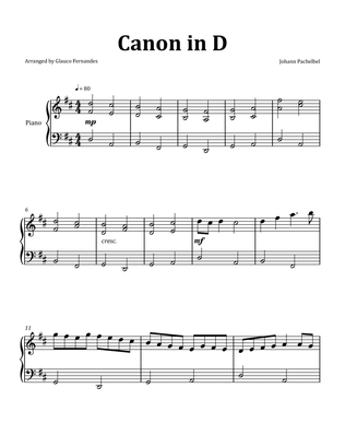 Book cover for Canon by Pachelbel - Intermediate Piano Solo