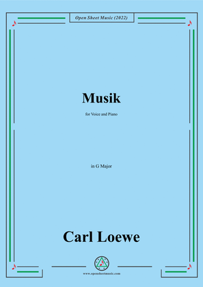 Book cover for Loewe-Musik,in G Major,for Voice and Piano