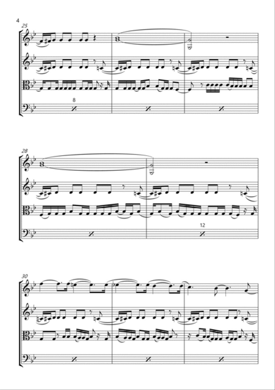 California Love (remix) String Quartet scores gallery preview page 4