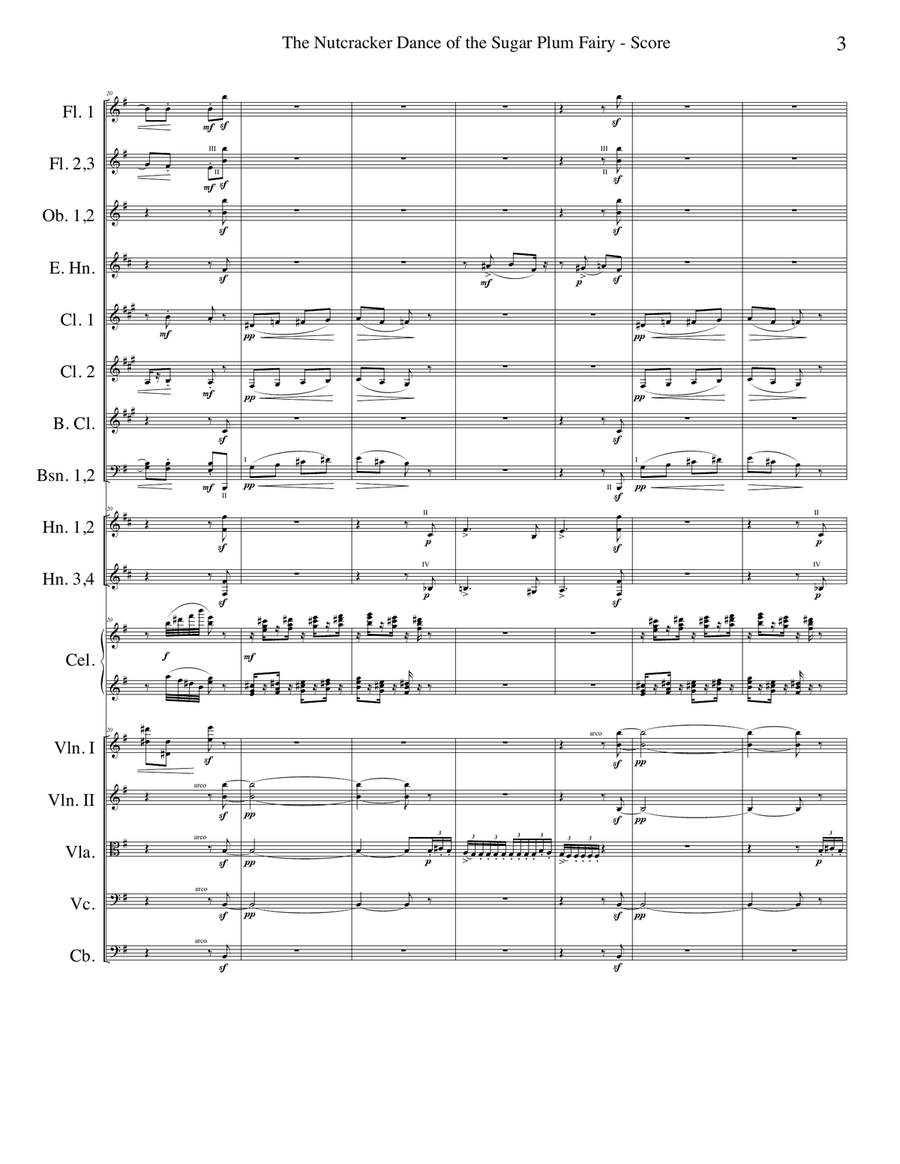 Dance of the Sugar Plum Fairy from The Nutcracker for Full Orchestra Full Orchestra scores gallery preview page 3