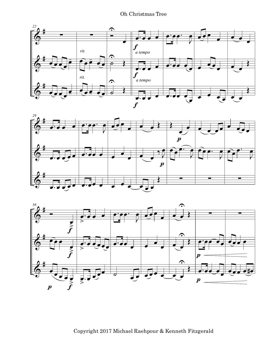 Oh Christmas Tree - Trumpet Trio Trumpet Trio scores gallery preview page 2