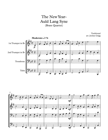 The New Year - Auld Lang Syne (Brass Quartet) image number null