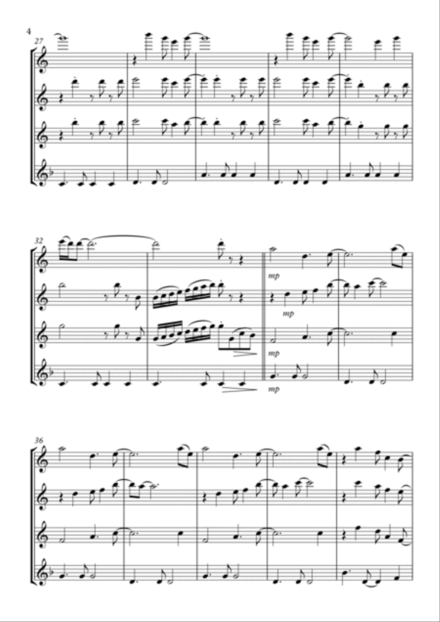 And I Love Her Flute Quartet scores gallery preview page 4