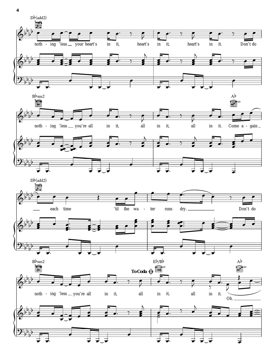 All In It Piano, Vocal, Guitar scores gallery preview page 4