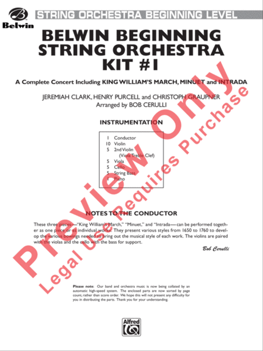Belwin Beginning String Orchestra Kit #1 String Orchestra scores gallery preview page 2