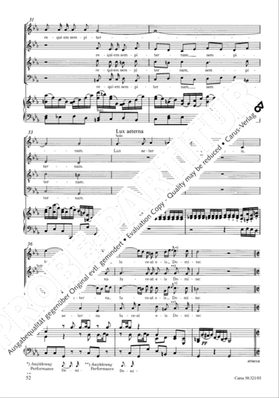 Requiem in C minor 4-Part scores gallery preview page 59