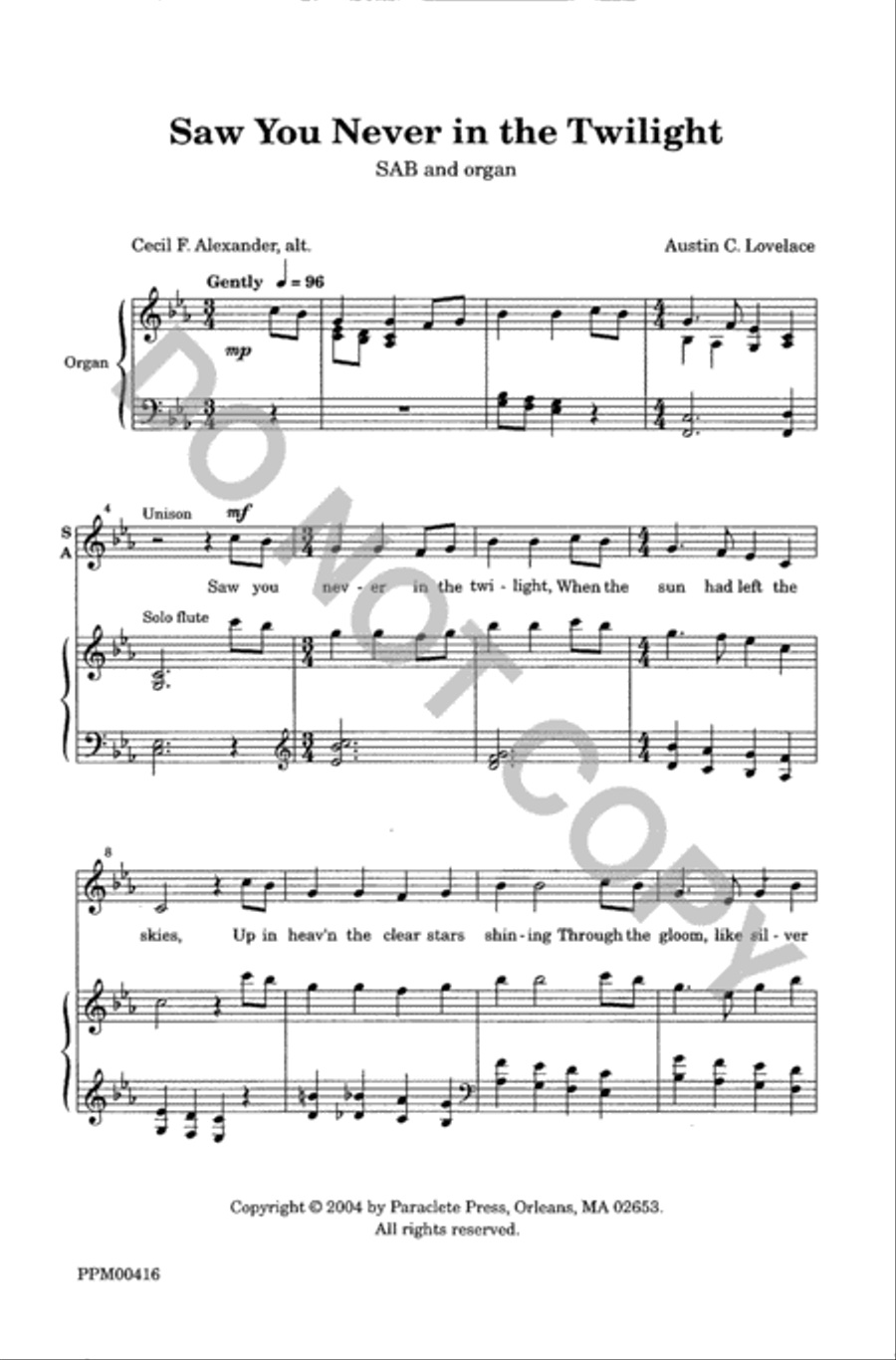 Saw You Never in the Twilight 3-Part scores gallery preview page 2