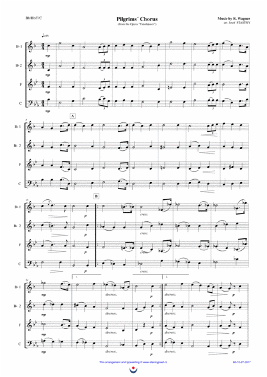 Pilgrims´ Chorus Choir scores gallery preview page 1