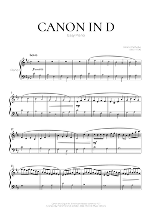 Book cover for Canon in D (Easy Piano) - Johann Pachelbel