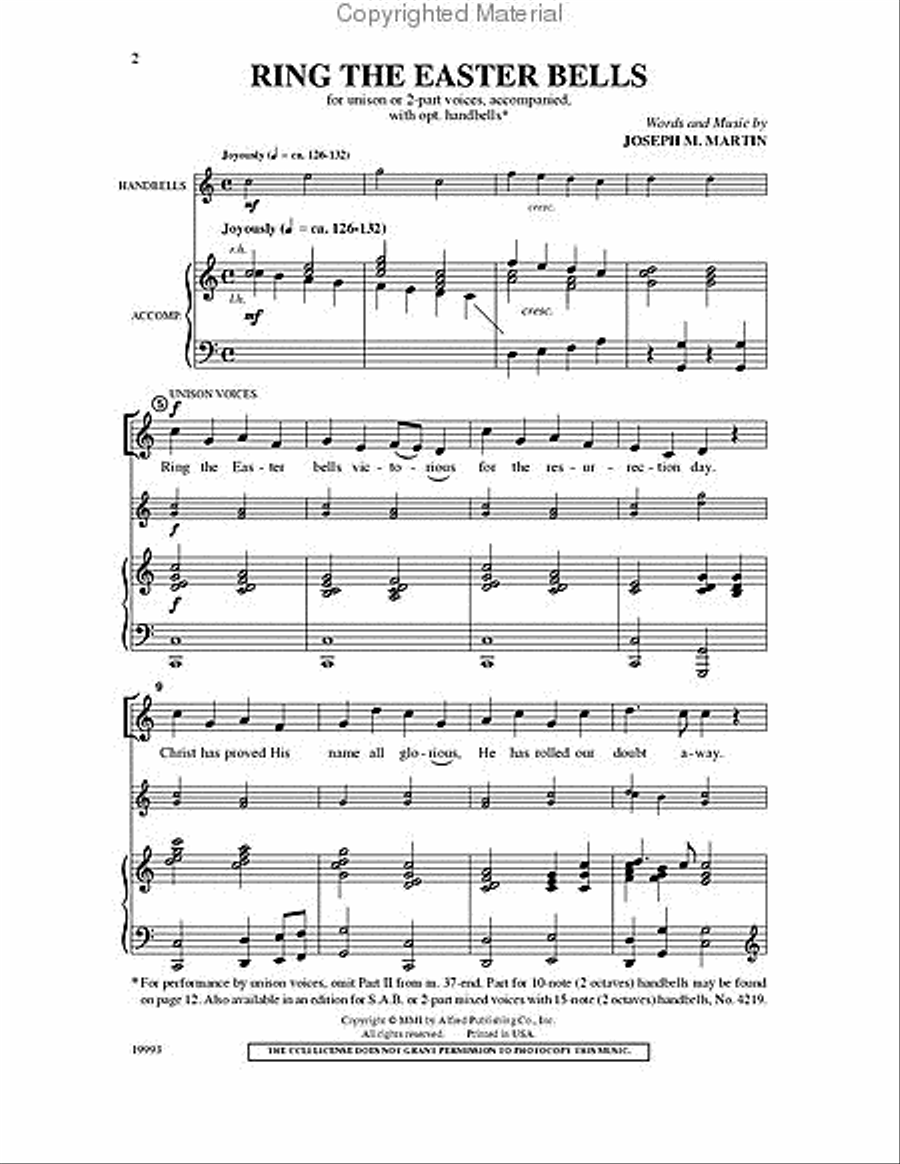 Ring the Easter Bells Ring the Easter Bells Unison Choir scores gallery preview page 2