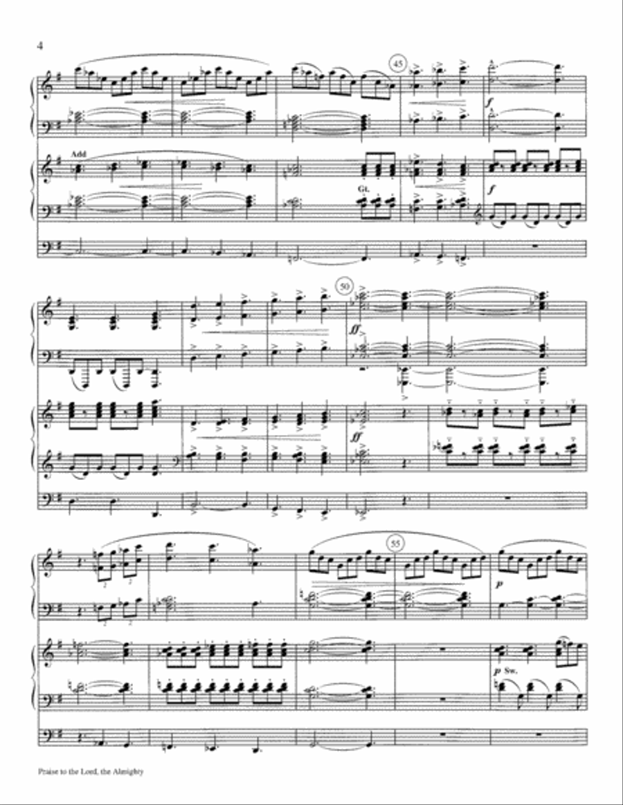 Praise to the Lord, the Almighty Piano scores gallery preview page 4
