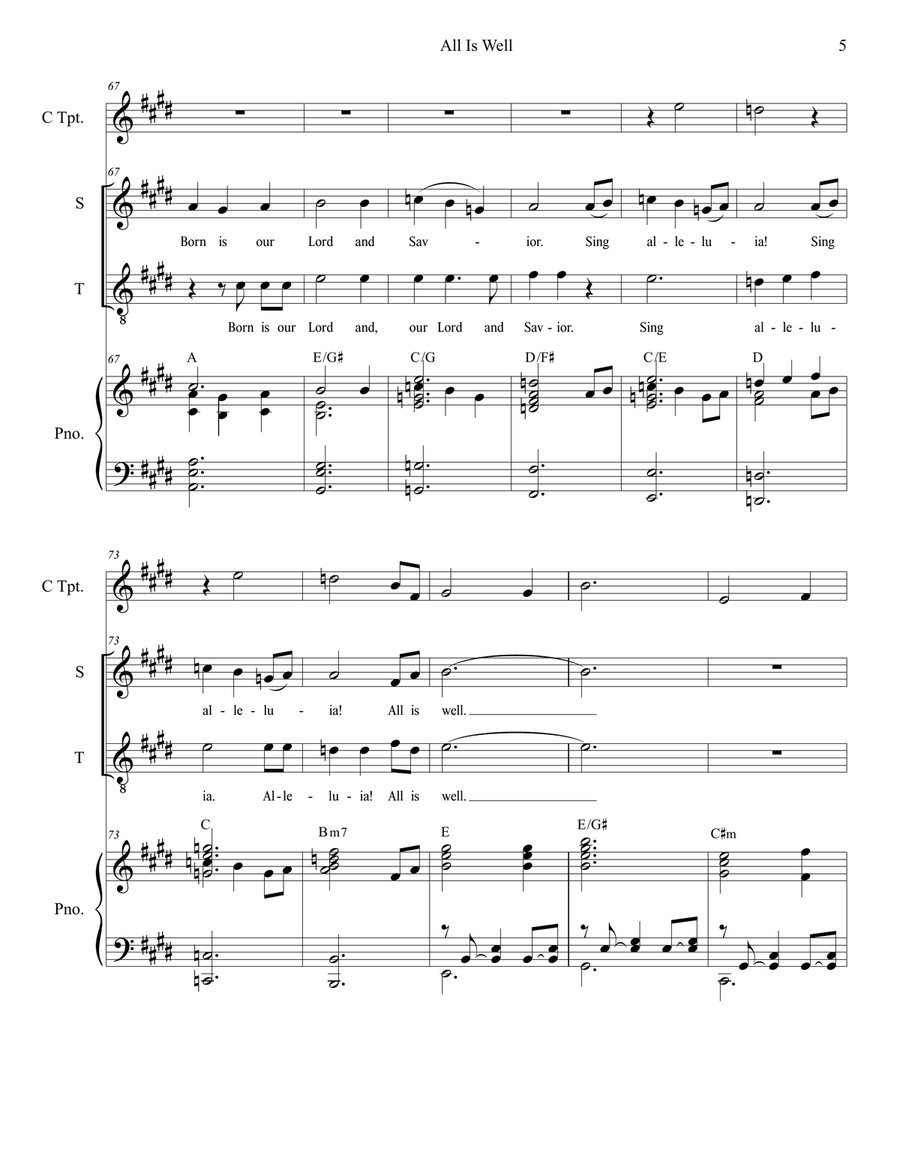 All Is Well Piano scores gallery preview page 5